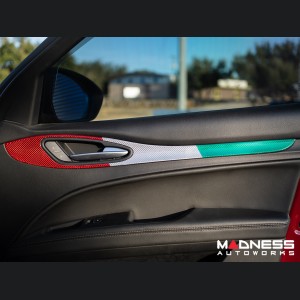 Alfa Romeo Stelvio Door Trim - Carbon Fiber - Interior Door Trim Kit - Italian Theme - Feroce Carbon